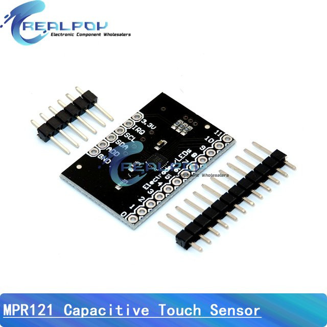 REALPOY MPR121 Breakout V12 Kapazitiver Touch Sensor Controller Modul I2C Entwicklung Board für Arduino, Schwarz - Bild 1