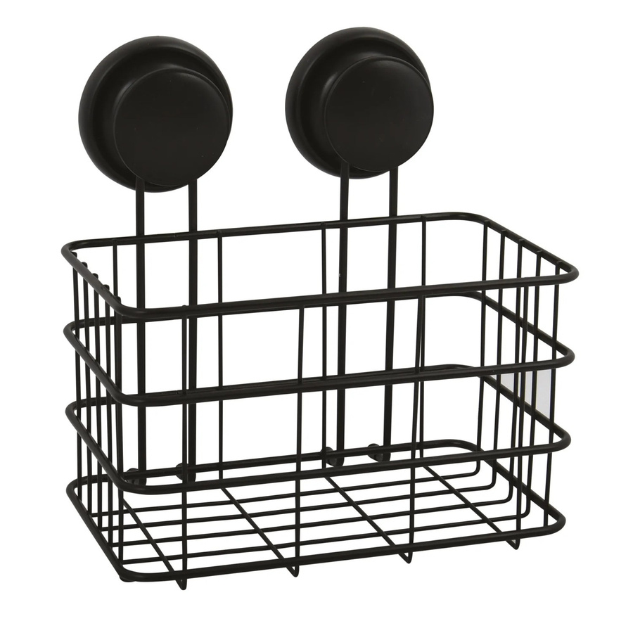 MSV Duschkorb Mega Ventouses aus Stahl in Schwarz, B/T/H: 20 x 16 x 22 cm - Bild 2
