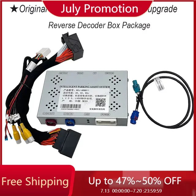 Avnononider Auto-Rückfahrbahn-Decoder für Audi A4 A6 Q7 2017-2019 OEM Original-Bildschirm-Upgrade mit Rückfahrkamera Plug & Play - Bild 1
