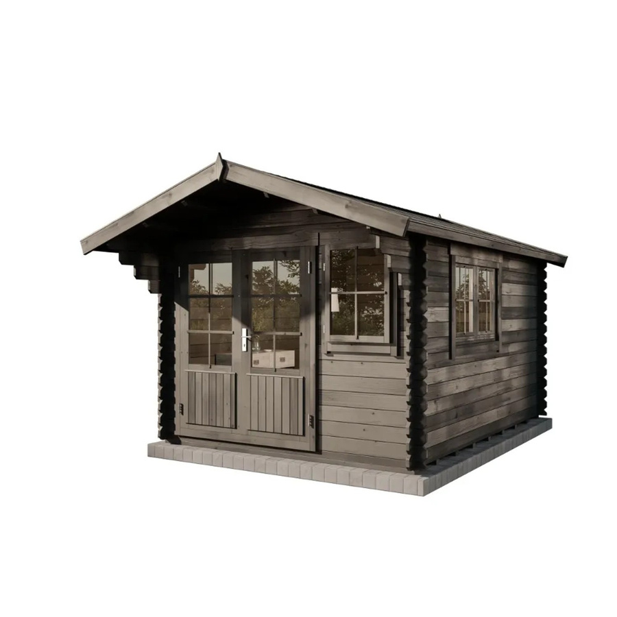 Alpholz Gartenhaus Set Gabriel-34 aus imprägniertem Holz in Grau inklusive Dacheindeckung und Fußboden B/T: 300 x 400 cm - Bild 2