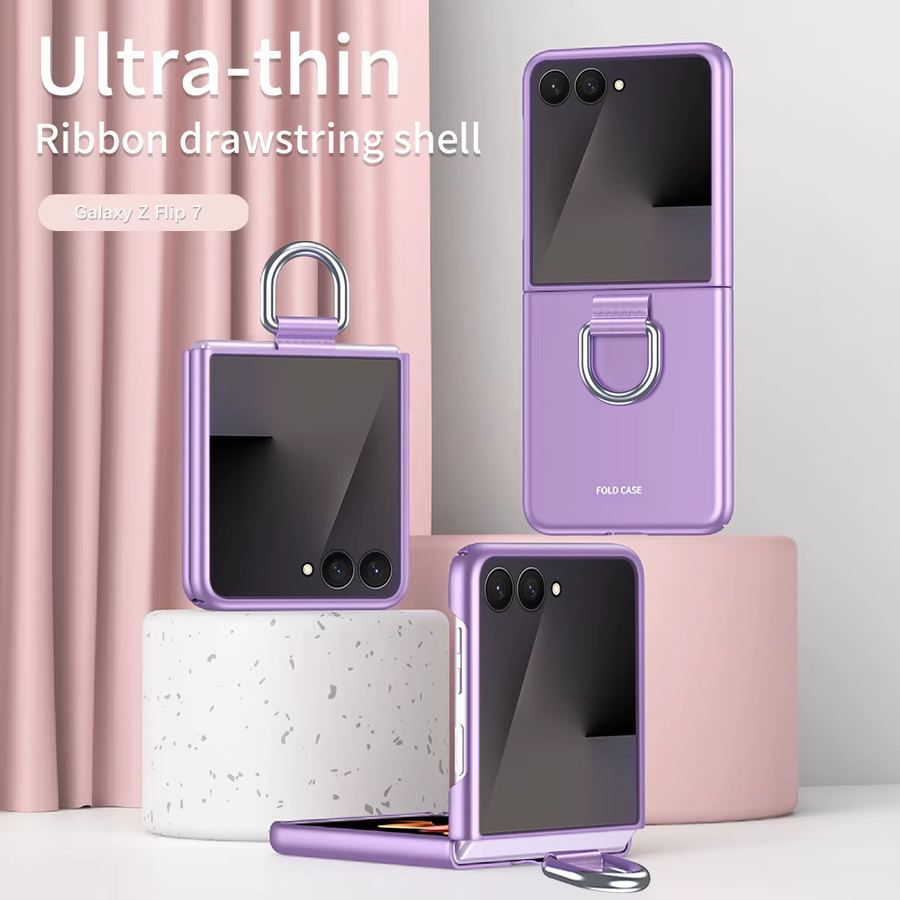 Stoßfeste Frosting Ring Handyhülle für Samsung Galaxy Z Flip 5G in Purple - Bild 2