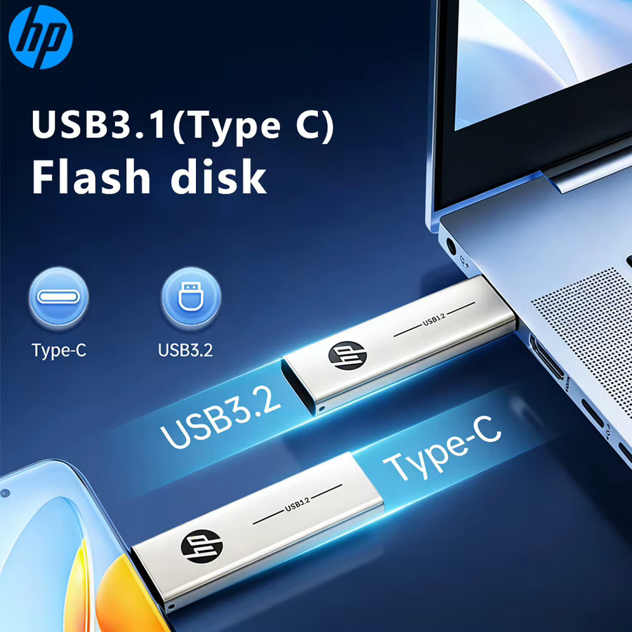 HP 2-in-1 OTG USB 3.2 Flash-Laufwerk mit USB-C Dual-Metall-Pendrive, Silber, 64GB - Bild 2