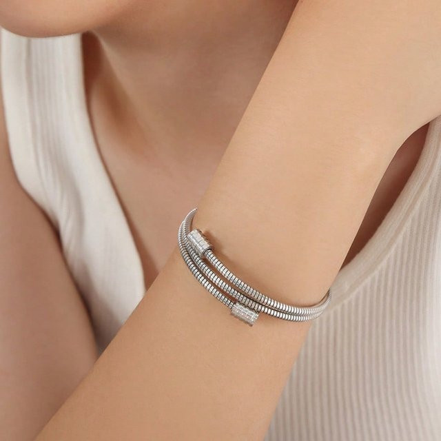XYNN Armband, Schlangengliederkette, Titanstahl, vergoldet, bunt, Damen - Bild 1