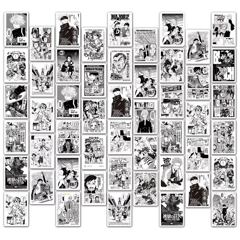 Mix Anime Aufkleber Set mit Motiven aus Jujutsu Kaisen, Hunter x Hunter und Angriff auf Titan, mehrfarbig, aus Papier für Laptop, Telefon und Gepäck - Bild 5