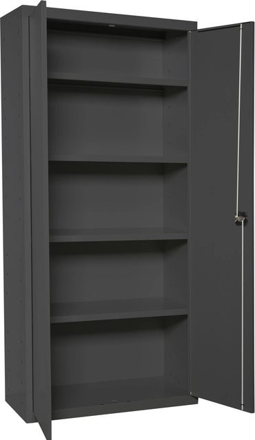PROREGAL Stahlschrank AMEGO Metallschrank mit Flügeltüren und 4 Fachböden in Anthrazit, H x B x T: 180 x 80 x 40 cm - Bild 1