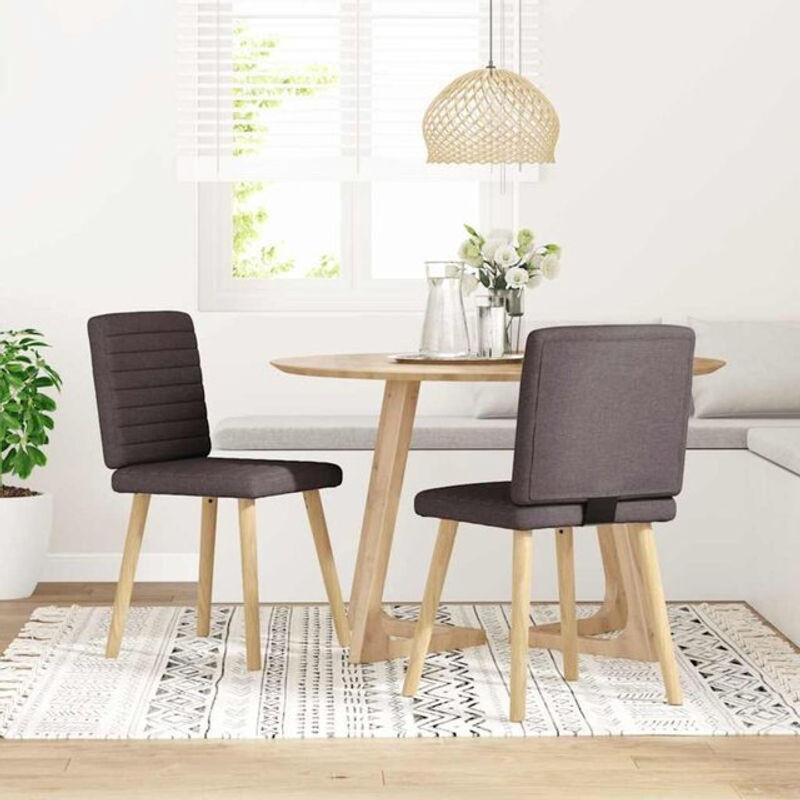 2er Set Esszimmerstühle von vidaxl in Braun aus Stoff und Metall im modernen Design - Bild 1
