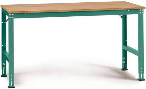 Manuflex AU4005.0001 Arbeits-Grundtisch Universal Standard mit Multiplexplatte, höhenverstellbar, Grau/Grün, B/T/H: 100 x 60 x 76-87 cm - Bild 1