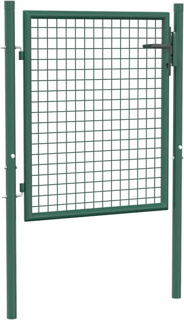 vidaXL Gartentor aus Stahl in Grün, Breite: 100 cm, Höhe: 75 cm - Bild 1