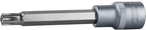 KS Tools 1/2" Bit-Stecknuss RIBE lang mit Stirnlochbohrung M6 in Silber - Bild 1