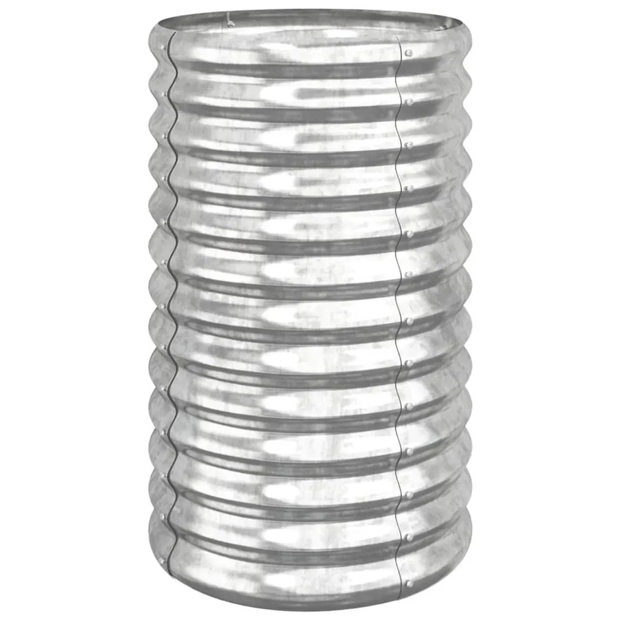 vidaXL Pflanzkübel aus verzinktem Stahl in Silber, B/T/H: 40 x 40 x 68 cm - Bild 2