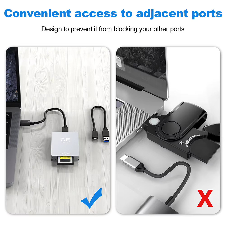 ALLOET 2-in-1 CFexpress Typ B und SD-Kartenleser mit USB 3.2 10Gbps Dual-Slot Unterstützung für Android, Windows und macOS via USB-C - Bild 4