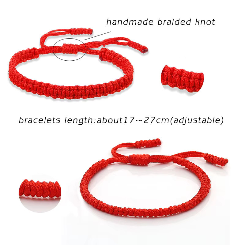 Reliatonny Armband Set, geflochten, Schwarz, Rot, Faden, Unisex - Bild 3