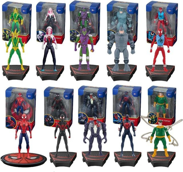 ZDTDS Marvel Iron Man Spiderman Spider Gwen Miles Morales Scarlet 2099 Green Goblin Venom Rhino Hero Legend Avenger, Actionfigur, ab 6 Jahren - Bild 1