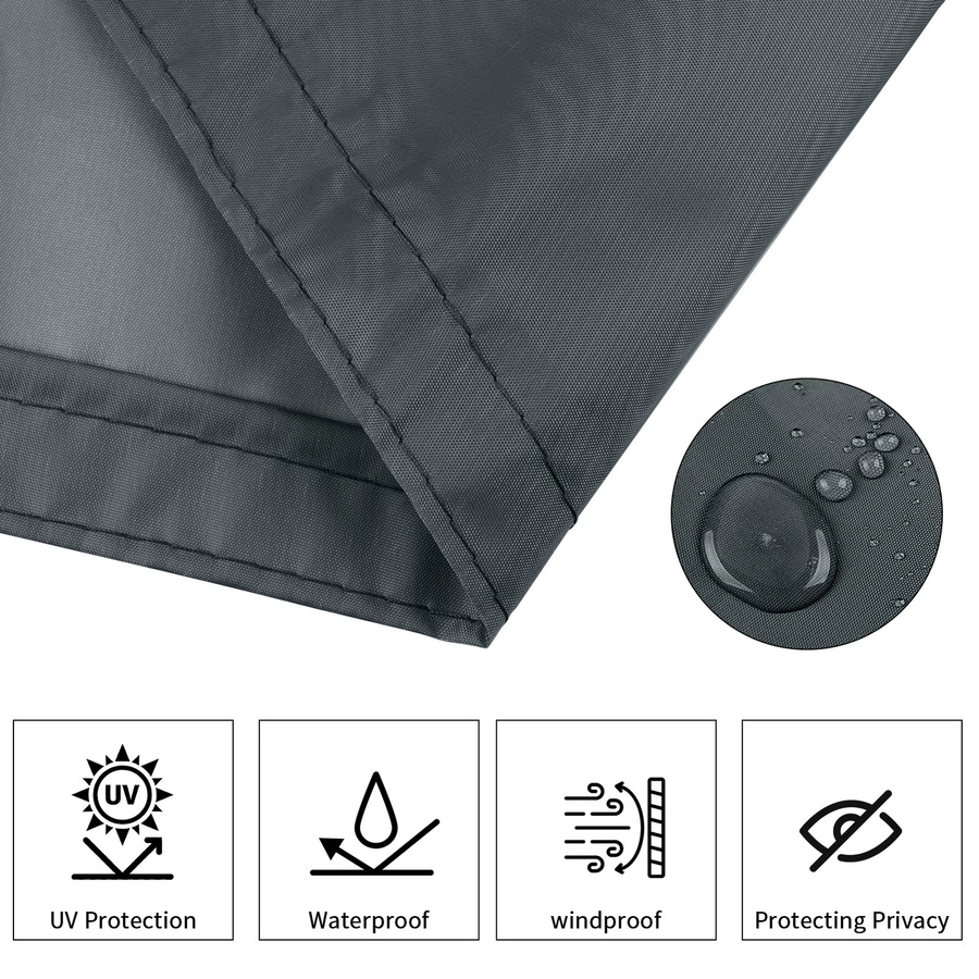 Wasserdichter Sichtschutz für Balkon und Terrasse aus Polyester, Grau, Höhe: 90 cm - Bild 4