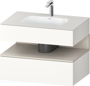 Duravit Qatego Einbauwaschtisch-Möbel-Set in Mattweiß, B/T/H: 80 x 55 x 60 cm - Bild 1