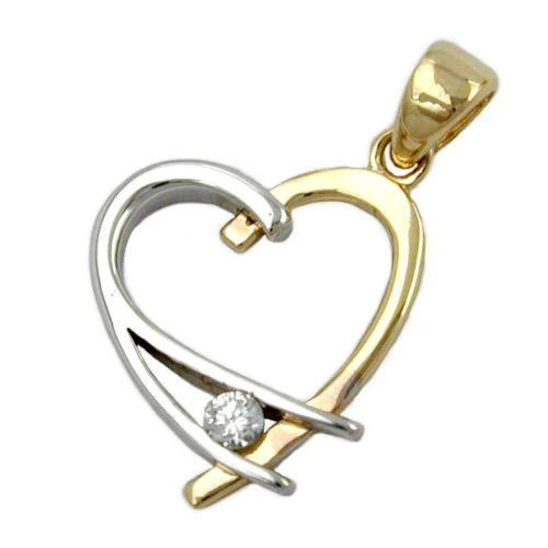 Colfem Anhänger Herz offen, bicolor Gold, 375, Unisex - Bild 1