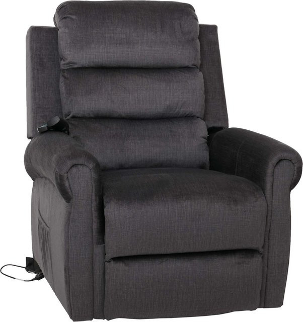 Berlinlodge Massage-Fernsehsessel mit Liegefunktion und Aufstehhilfe in Dunkelgrau Chenille, H x B x T: 138 x 86 x 168 cm, Sitzhöhe: 49 cm - Bild 1