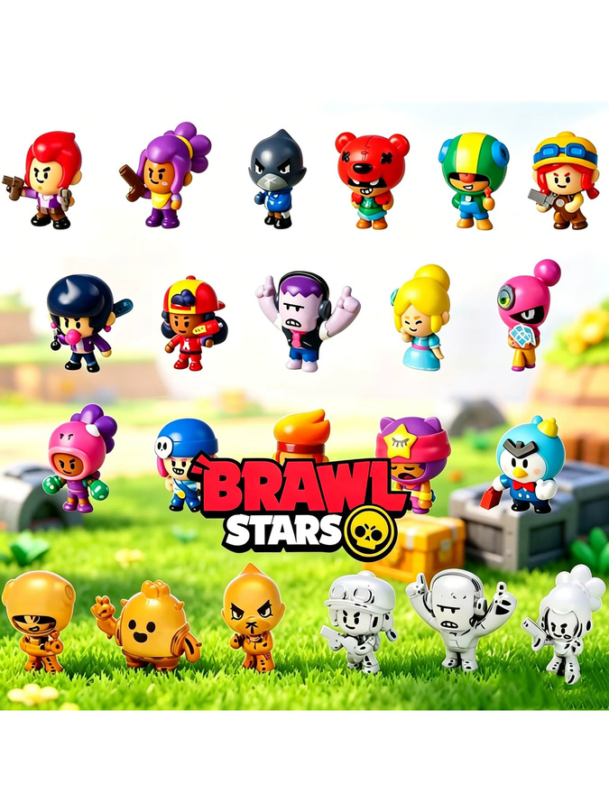 Brawl Stars Tischfiguren Star-Spieler Kunststatuen-Set, Kunststoff, Mehrfarbig - Bild 2