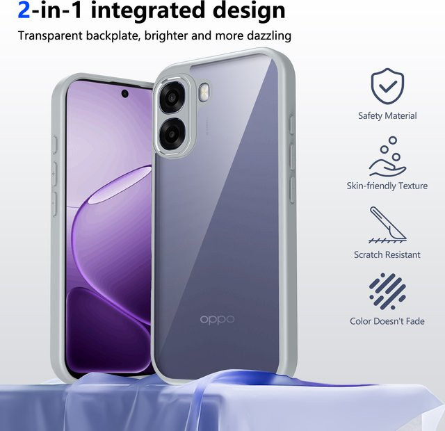 Oppo A6 5G CPH2831 Hülle mit Luftpolster und Stoßfänger aus Silikon in Transparent und Blau - Bild 1
