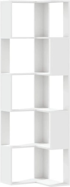vidaXL Eck-Bücherregal mit 5 Böden in Weiß, B/T/H: 50 x 50 x 179 cm - Bild 1