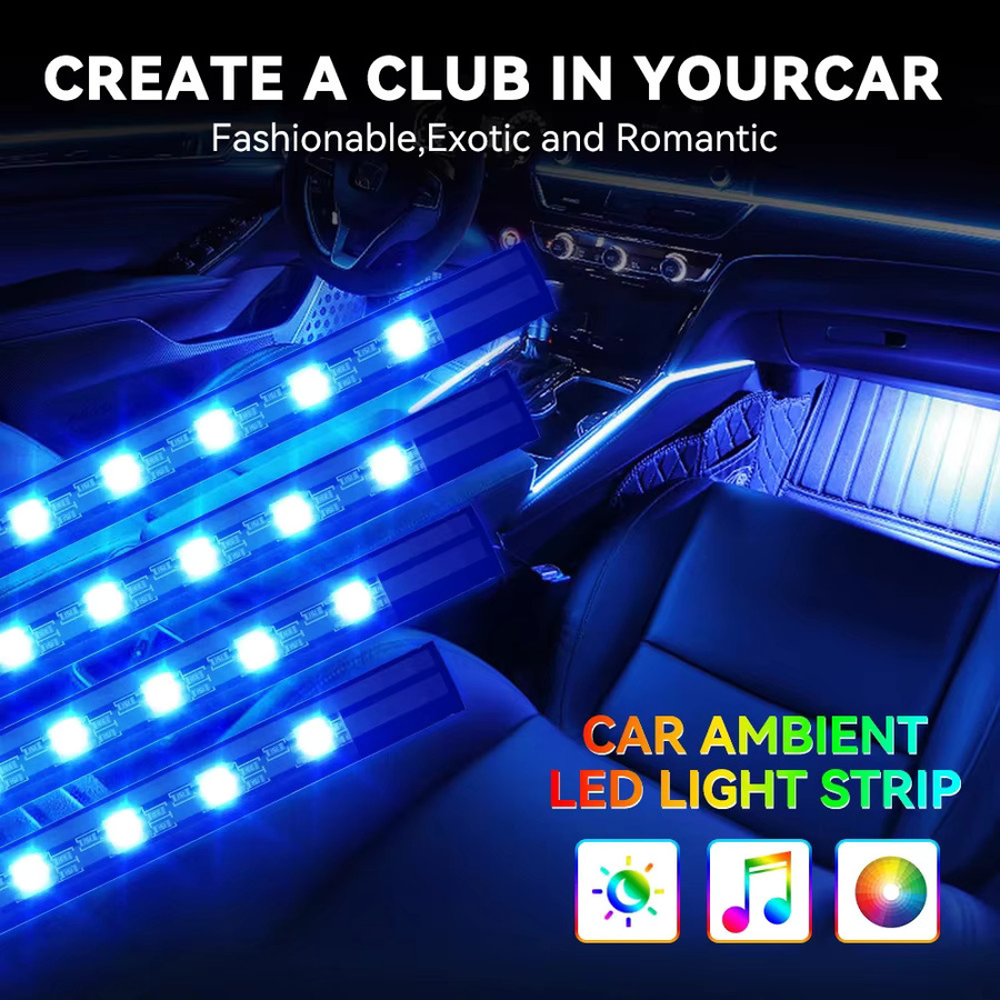 WUMFIRE RGB LED Auto Umgebungslicht Neon Flex Lichtstreifen in Multicolour für 5V/12V Innenraum Atmosphäre - Bild 2