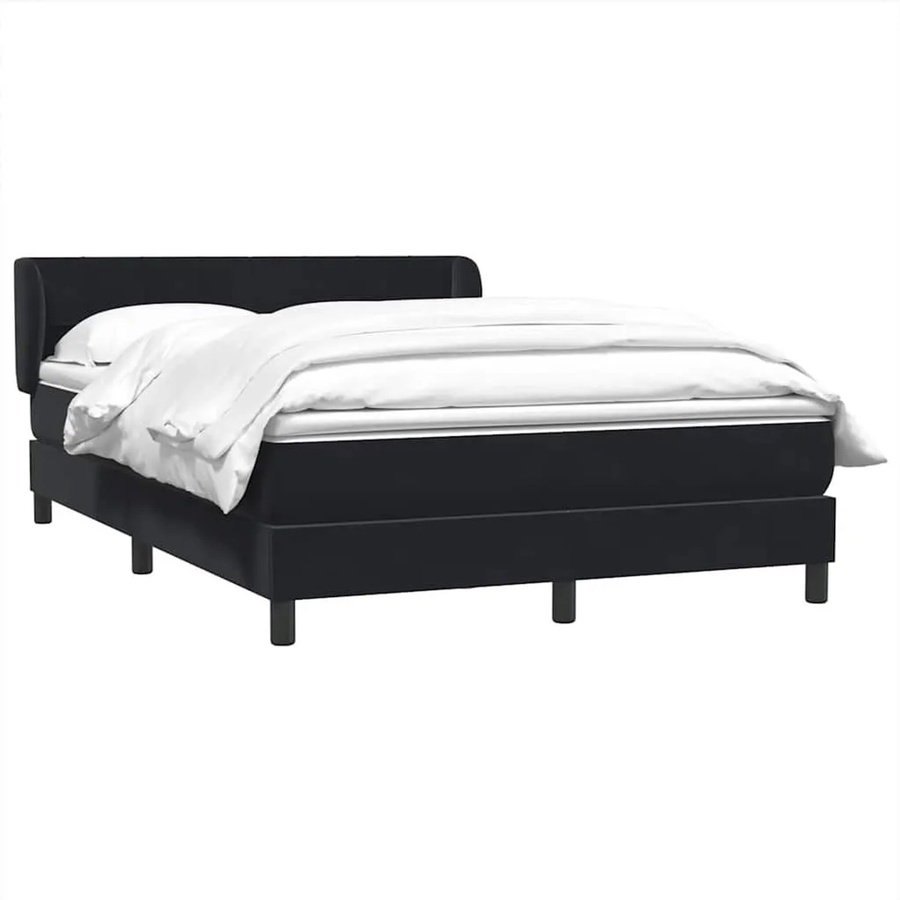 vidaXL Boxspringbett Hybrid mit Matratze und Taschenfederkern in Schwarz aus Samt, B/T/H: 160 x 210 x 78 cm - Bild 2