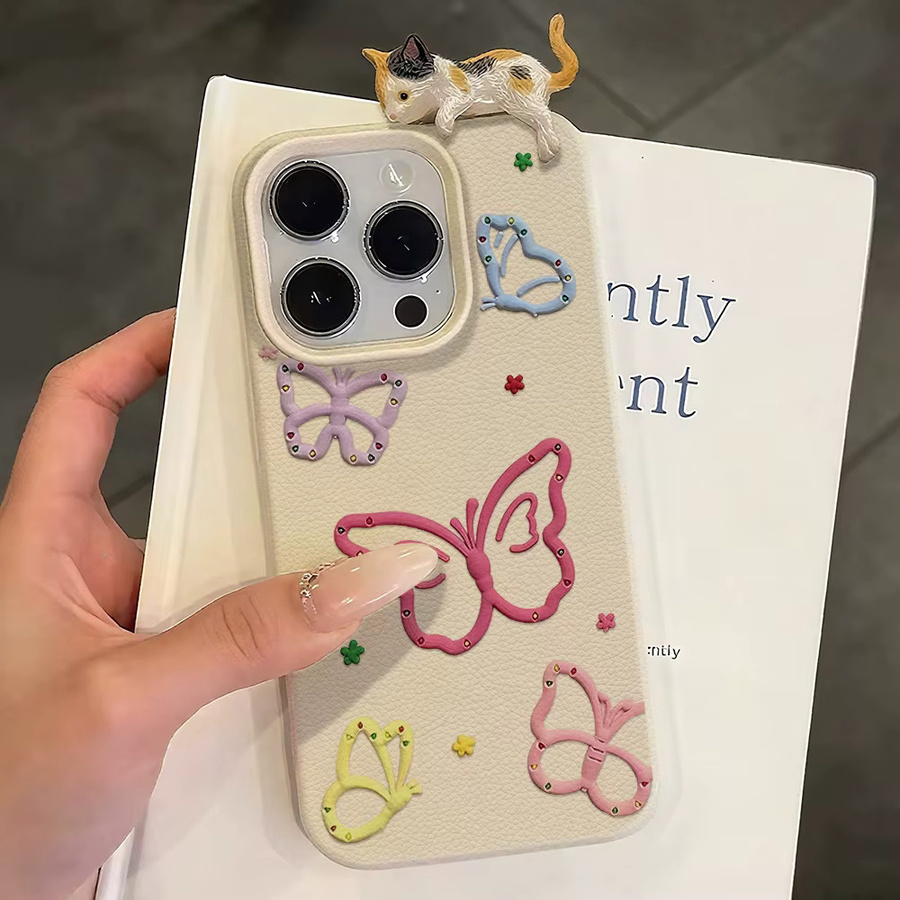 Bunte Silikonhülle mit Schmetterlings-Design für dein iPhone, stoßfest und weich, mehrfarbig - Bild 2