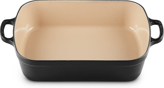 Le Creuset Signature Bratraine aus emailliertem Gusseisen, Schwarz, rechteckig, Durchmesser: 37 cm - Bild 1