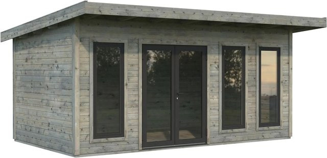 Palmako Holz-Gartenhaus Aurelia Pultdach in Grau mit modernem Design, B/T: 530 x 300 cm - Bild 1