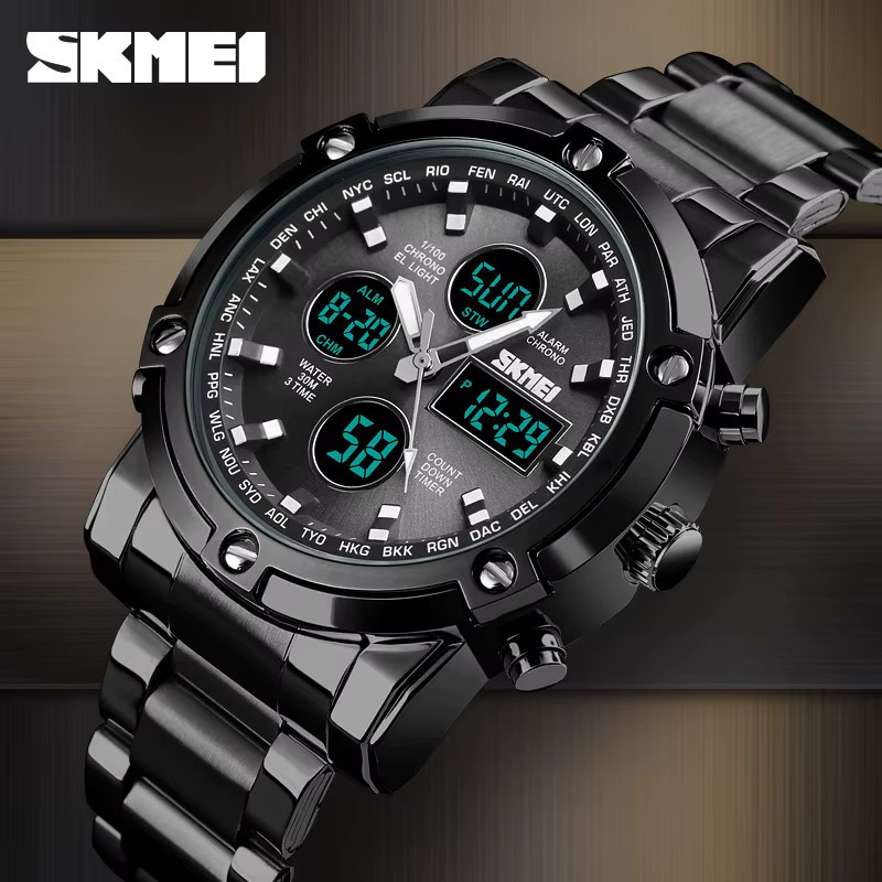SKMEI Armbanduhr, Digitaluhr, Quarz, Edelstahl, Herren - Bild 2