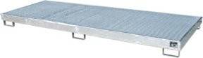 Bauer Südlohn Regalwanne RW-GR 3300-1 PE aus feuerverzinktem Stahl mit Gitterrost und PE-Einsatz, Farbe: Silber, B/T/H: 326,2 x 131,2 x 19,5 cm - Bild 1