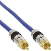 INLINE Premium Cinch A/V Kabel 20m Blau, doppelt geschirmtes Composite Video und Coax Digital Audio Kabel mit vergoldeten Steckern 75Ohm - Bild 1