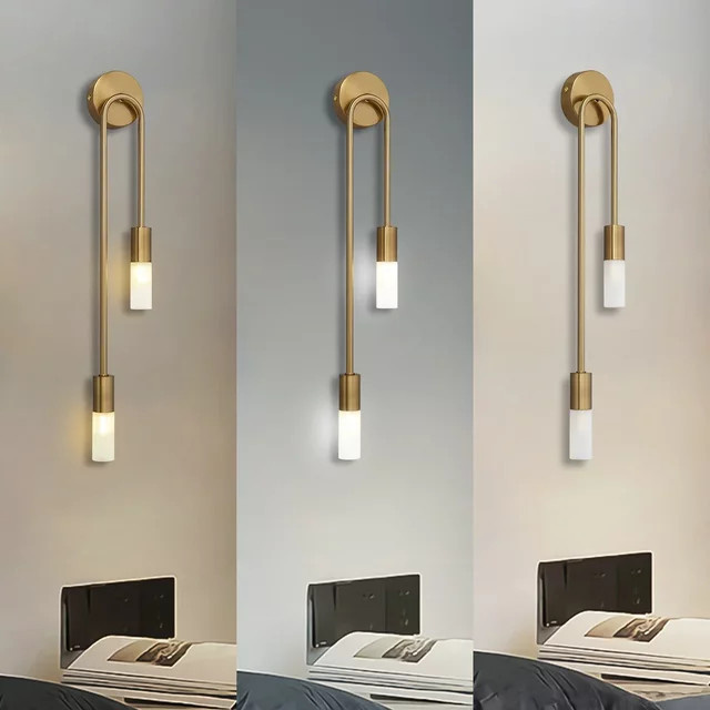 OSABO Moderne LED-Wandleuchte in Gold, Nordisches Design als Lineare Wandlampe für Wohnzimmer, Schlafzimmer, Badezimmer und Flur - Bild 1