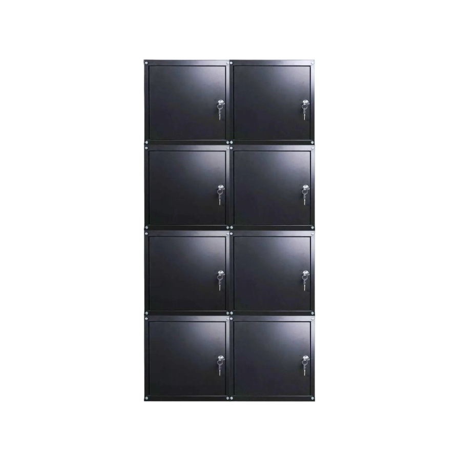PROREGAL Schließfachwürfel Cubic Set aus Stahlblech mit Schließfunktion, 8 Stück, Schwarz, H x B x T: 35 x 35 x 35 cm - Bild 2