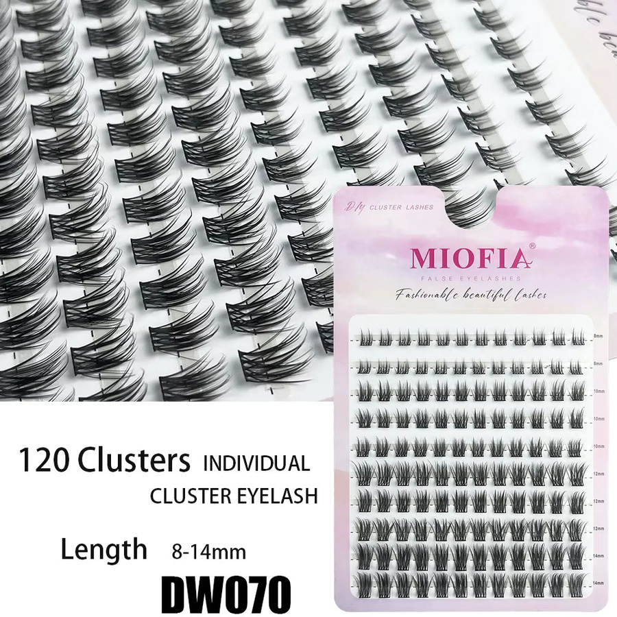 MIOFIA Wimpernverlängerungen, 120 Cluster D Curl 8–14 mm, Faux-Nerz, Unisex - Bild 4