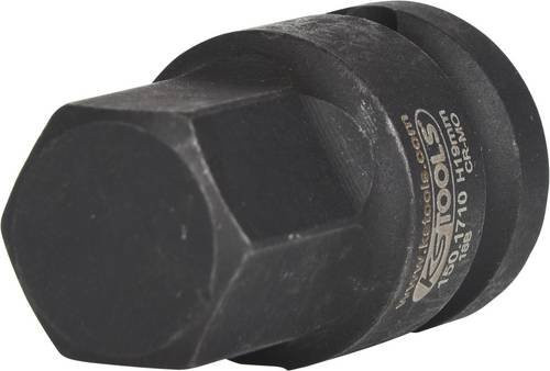 KS Tools KraftBit-Stecknuss 1/2 Zoll mit Innensechskant 19mm aus Chrom-Molybdän in Schwarz - Bild 1