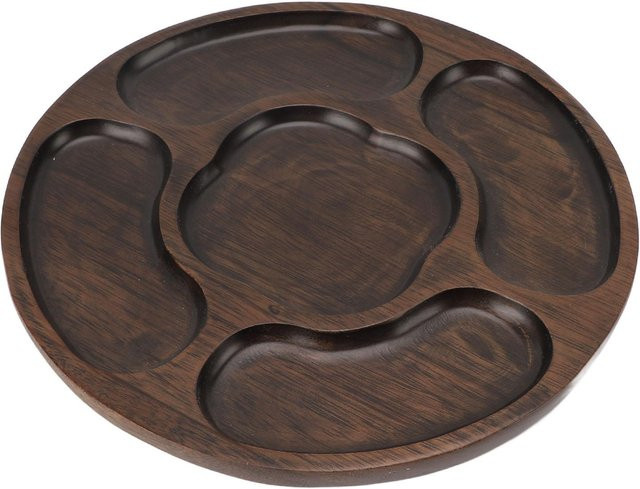 KONNWEI Holztablett mit geometrischem Design als unterteiltes Serviertablett für Vorspeisen, Snacks und Gemüseplatten - Bild 1