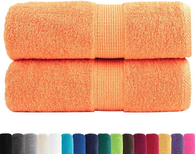 vidaXL Premium Waschhandtücher SOLUND Frottee Orange B/B: 30 x 30 cm, 2 Stück - Bild 1