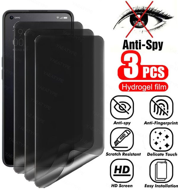 3er-Set Privatsphäre Hydrogel-Displayschutz für OPPO A3, A3i Plus und A3X 5G, transparent - Bild 1
