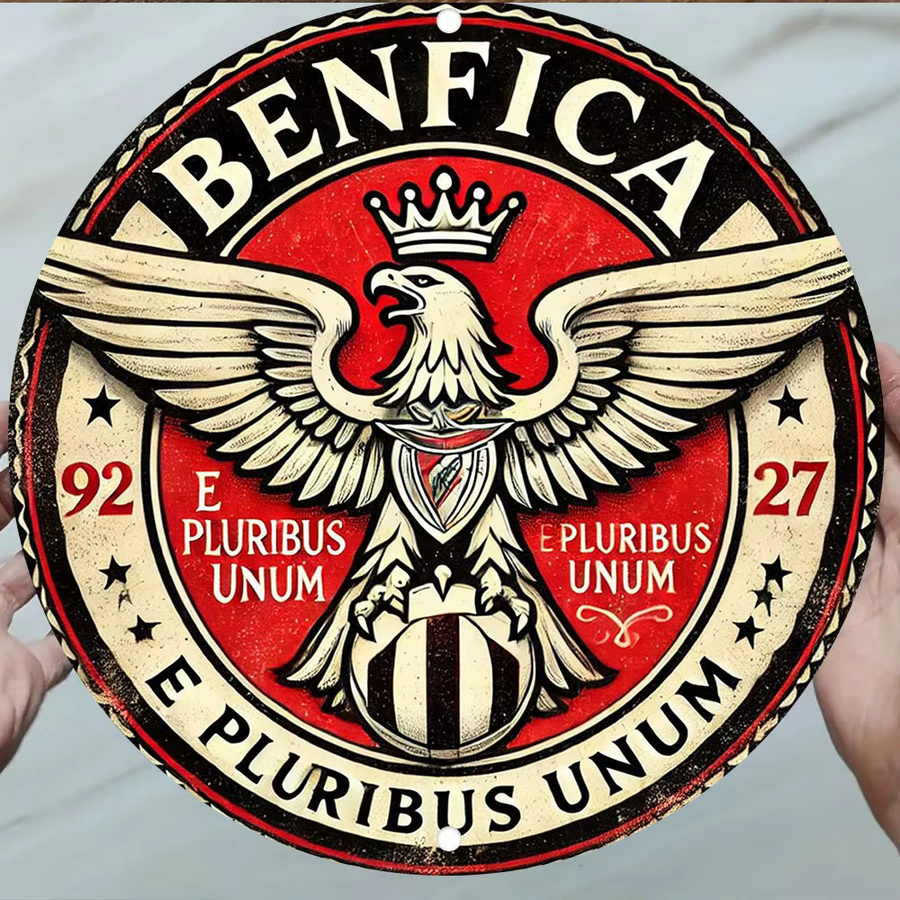 Potdemiel Benfica Football Club Wanddekoration aus Metall, rund, rot, Durchmesser: 20 cm - Bild 2