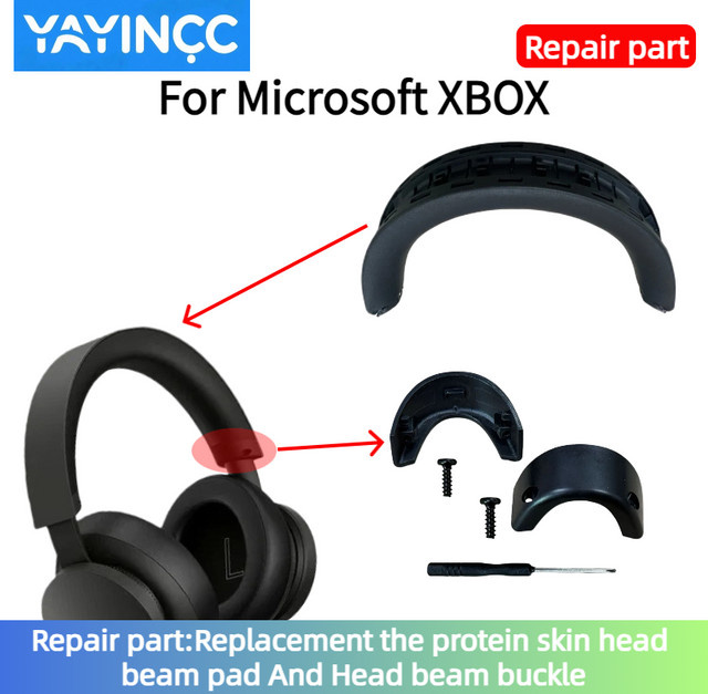 Ersatz Headbeam Lock und Protein Skin Ohrpolster für Microsoft Xbox Series Kopfhörer in Schwarz - Bild 1