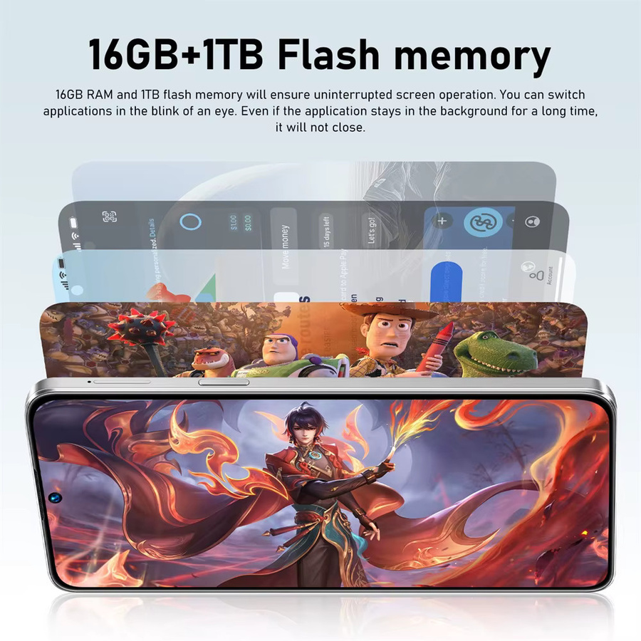 CHOTOG S26 Ultra Smartphone 5G Android mit 22 GB RAM und 2 TB Speicher, Farbe: Blau - Bild 5