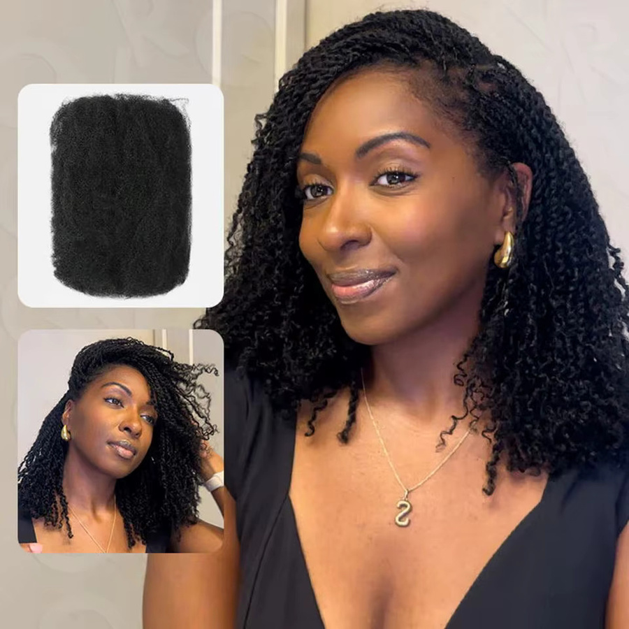 Sleek Remy-Massenhaar Afro-Kinky, natürliche Farbe, Unisex - Bild 3