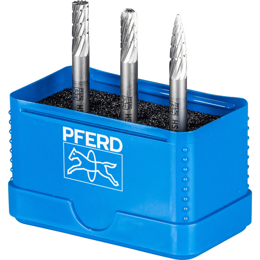 PFERD HSS Frässtift Set 85 3-teilig universal mit Schaftdurchmesser 6 mm und den Zahnungen mittel sowie fein - Bild 2
