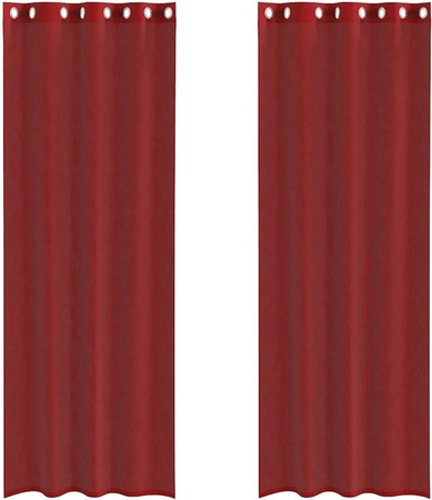 vidaXL Voile Vorhänge mit Ösen, 2er-Set, Weinrot, B: 140 cm, H: 260 cm