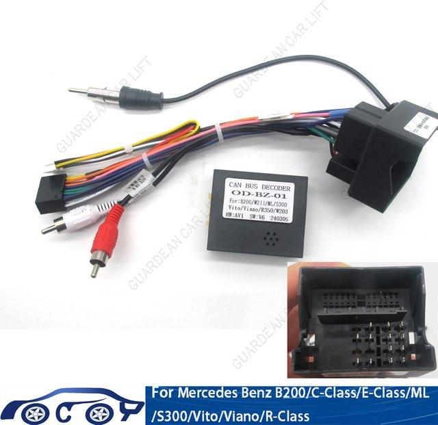 KARUISI Android 16PIN Power Kabelbaum mit Canbus für Mercedes Benz B200, C-Klasse, E-Klasse, ML, S300, Vito, Viano und R-Klasse in Schwarz - Bild 1