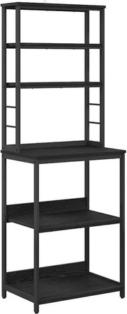 vidaXL Küchenregal in Schwarz und Eichen-Optik im Industrial Design, B/T/H: 60 x 40 x 168 cm