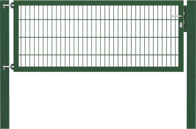 Einzeltor Flexo Plus in Grün aus Stahl mit Pfosten für die Erdbodenmontage, Breite: 200 cm, Höhe: 80 cm, Pfosten: 100 x 100 cm - Bild 1