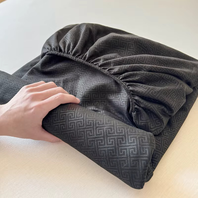 Einfarbiges Spannbettlaken mit Gummiband für Einzel- und Doppelbetten, 100% Baumwolle, Breite: 90 cm, Tiefe: 200 cm - Bild 2
