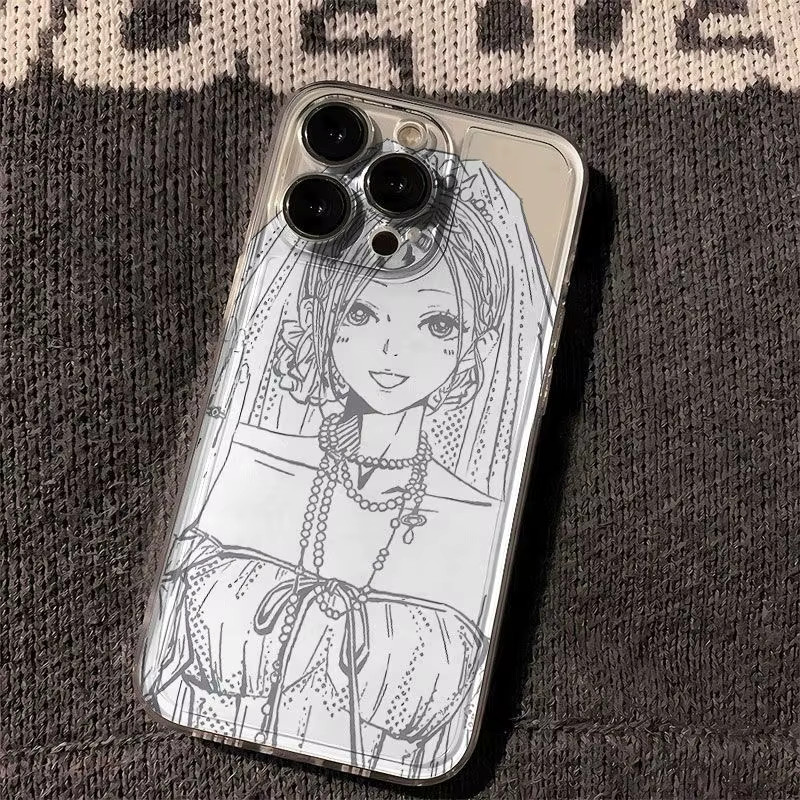 Oosaki Nana iPhone Schutzhülle mit luxuriösem süßem Hochzeitskleid Design in Transparent für iPhone 7 bis iPhone 17 Pro Max Modelle - Bild 2